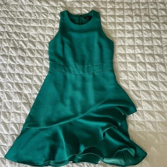 Banana Republic teal ruffle mini dress - Picture 2 of 9